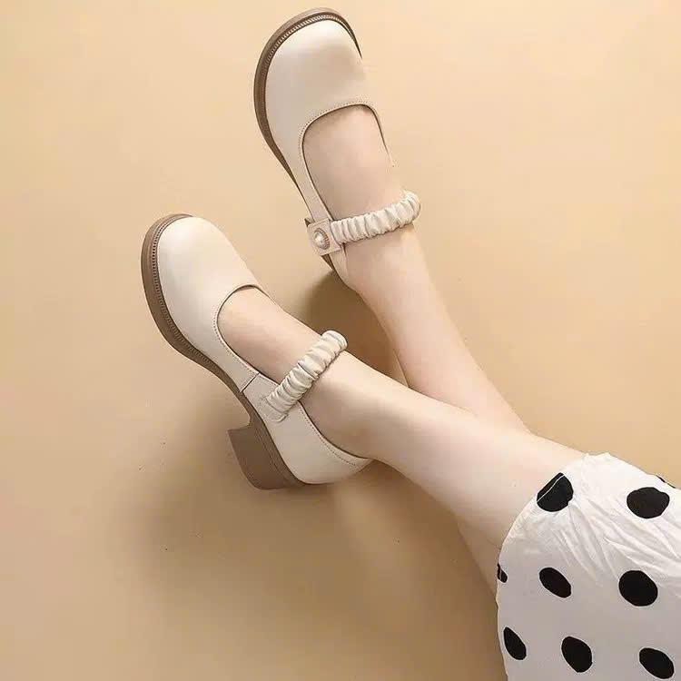 Giày nữ oxford đế cao 4cm quai dính ngọc T1025 Mã OX-04