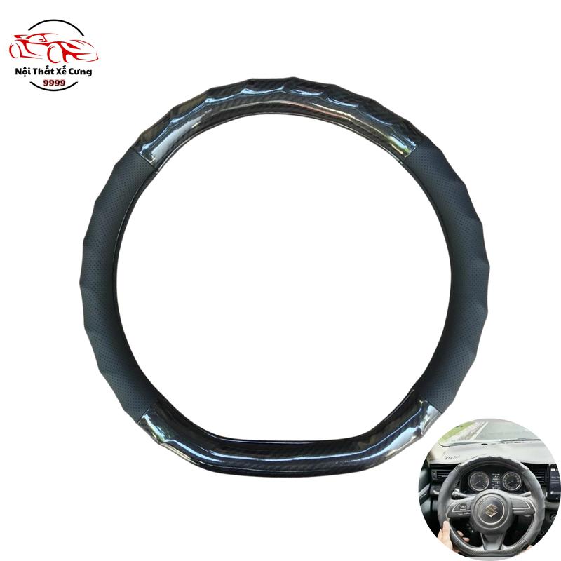 Bọc vô lăng carbon chữ D cut cho xe elantra, kia , Seltos, Suzuki XL7 hàng chuẩn loại 1- D cut gân xoắn