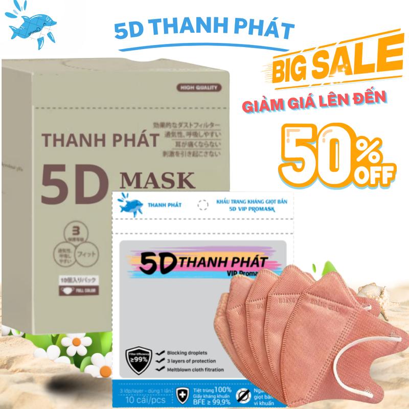  COMBO 600 chiếc Khẩu Trang 5D THANH PHÁT MASK chính hãng cao cấp dày dặn  chống tia UV và nước 