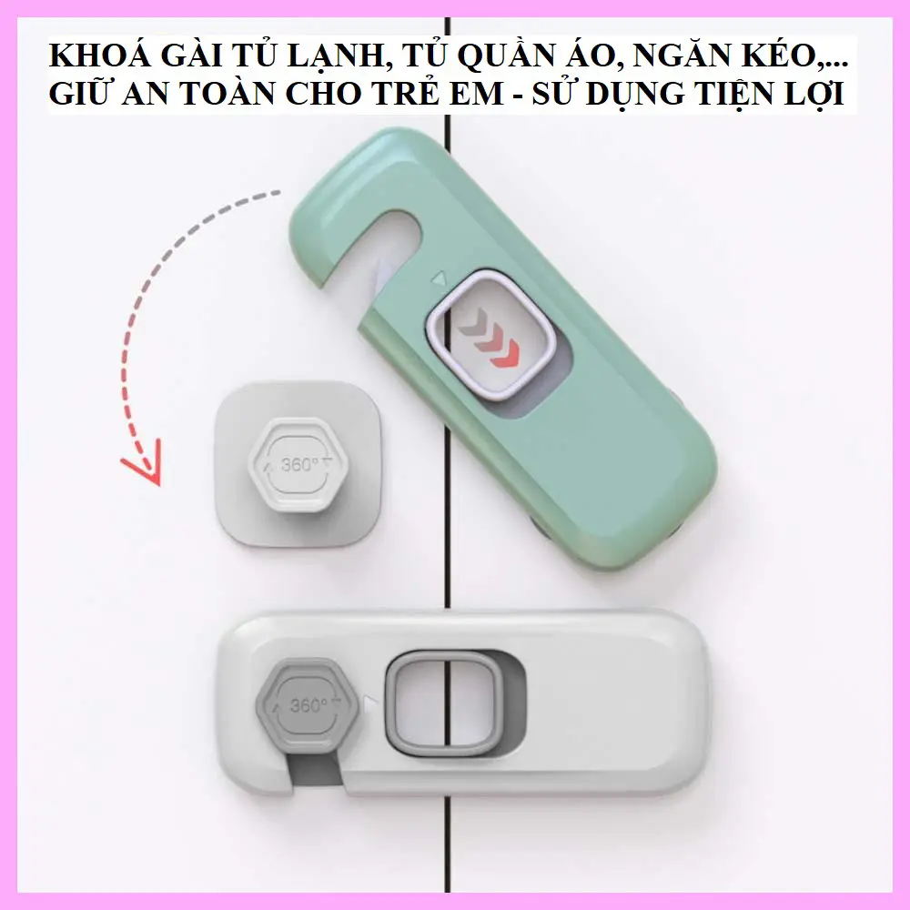 Khóa gài cánh tủ, khóa gài tủ lạnh, ngăn kéo,...