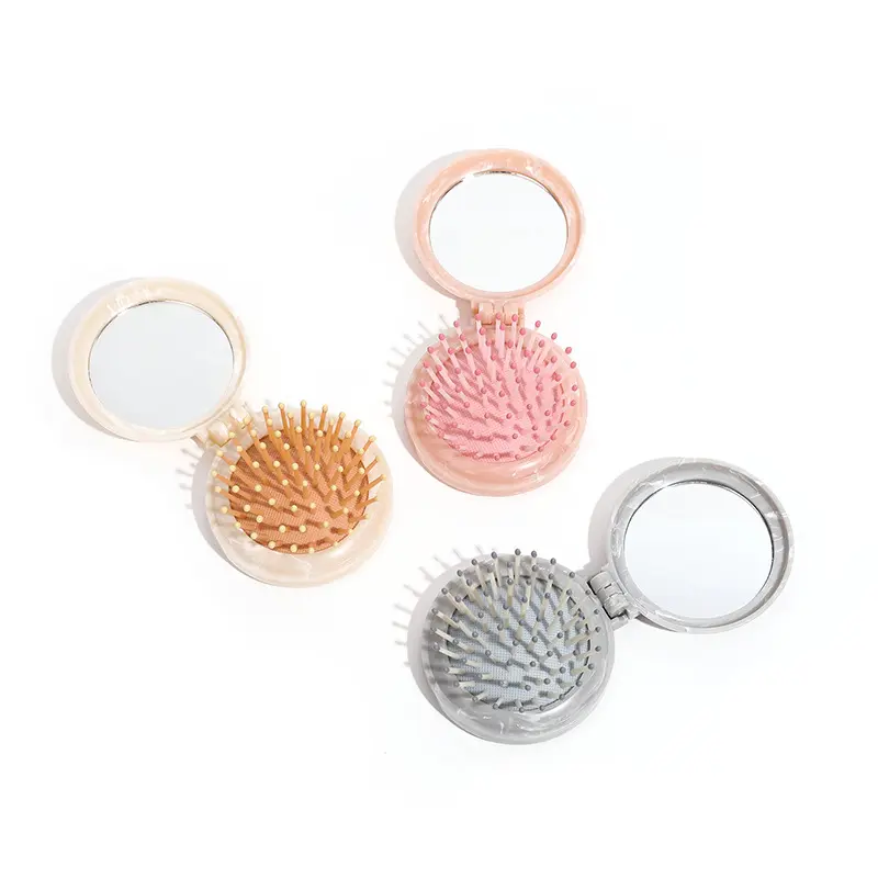 Huiyun New Marble Massage Comb Portable Folding Mirror and Comb Package Massage Smooth Hair without Knotting Cross Amazon Comb