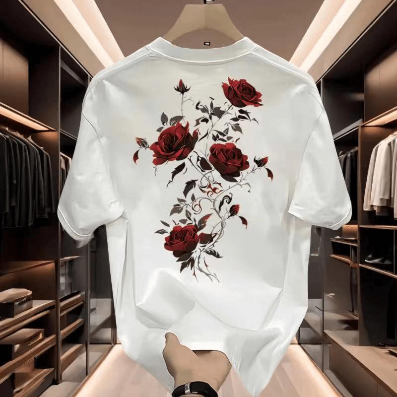 Áo Thun Cotton, Dành Cho Nam Giới, Tay Ngắn, Phong Cách Hợp Xu hướng Và Sáng Tạo, Dáng Rộng Vừa Vặn, Có In Hình, Ngoại Cỡ, Mùa Hè 2024 Hàng Mới Về 2