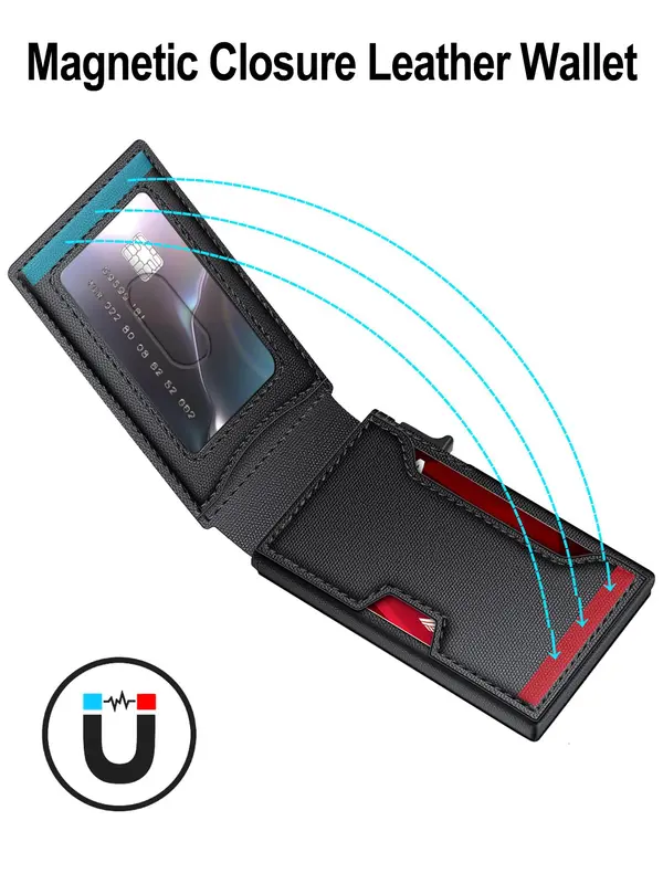 Men's Business Rfid Blocking Wallet, Simple Plain Multi Card Slots Wallet, Minimalist Matching Super Slim Card Holder for Men Back To School, Business Matching Wallet 6