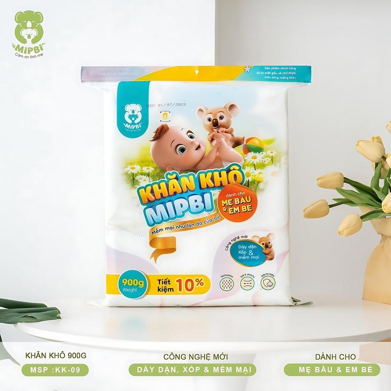 COMBO2 Khăn Khô Đa Năng Mipbi gói 900g và 600g cho Bé