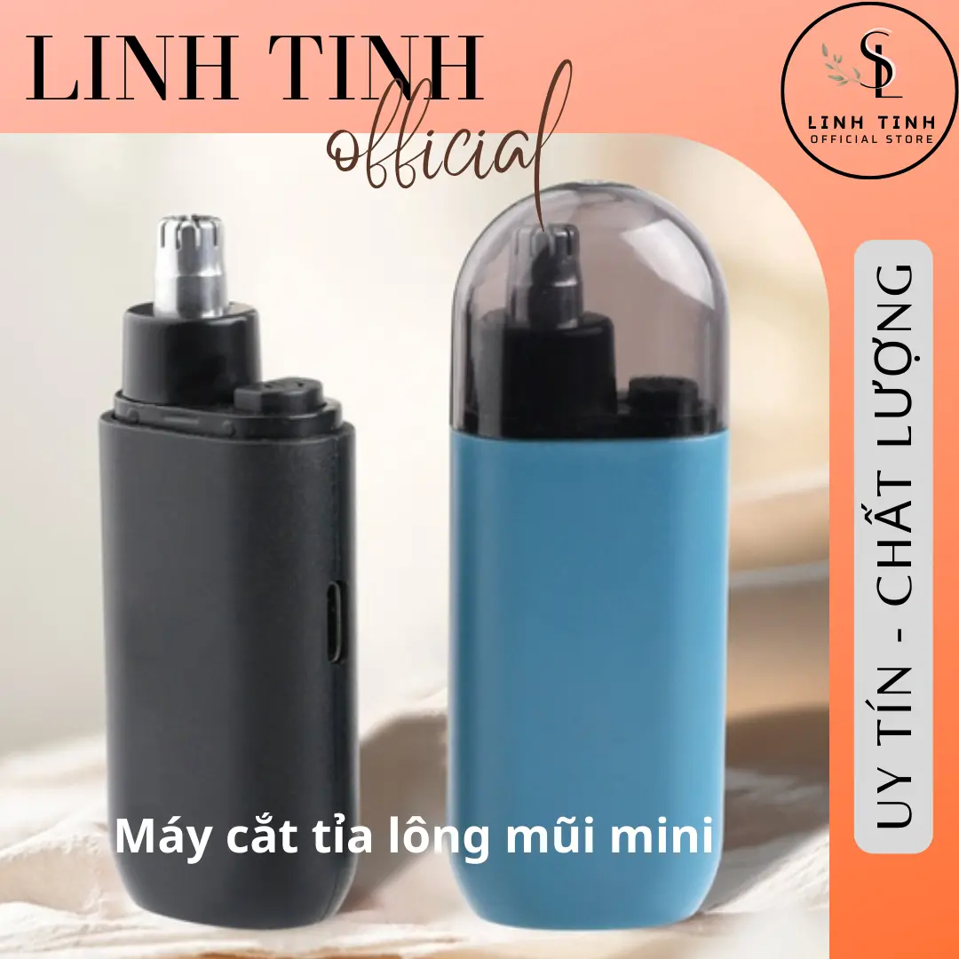 Máy cắt tỉa lông mũi điện mini nhỏ gọn, chống nước - Dụng cụ cắt tỉa lông mũi, lông mày đa năng, sạc pin tiện lợi