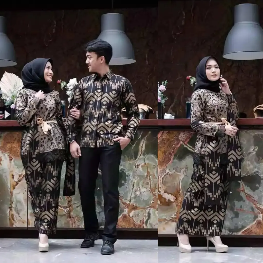 Couple Kebaya Kemeja Batik Aqila Outfit Engagement Wisuda Kondangan Premium Modern