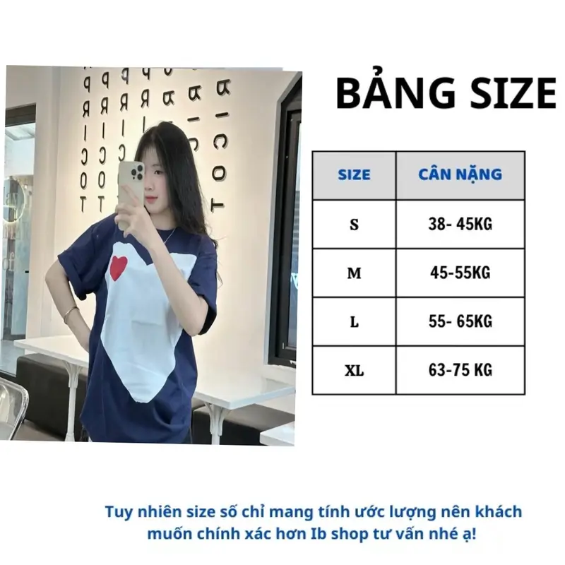 Áo Thun Trái Tim Cute Dễ Thương Chất Vải Thun Poly Mềm Mịn Màu Xanh Than Tôn Da Form Rộng Unisex Cổ Tròn Tay Ngắn Women Top T-shirts có thể giặt máy phông nữ aothun coctay 8