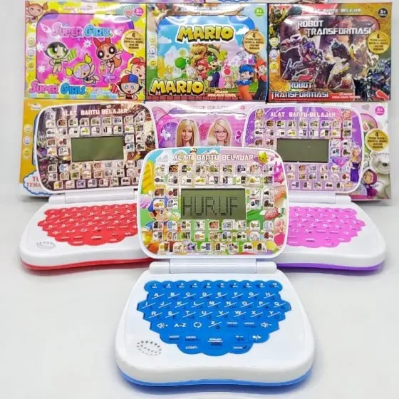 Mainan Edukasi Anak Laptop Karakter Mini 4 bahasa Fitur layar Toys Alat Perempuan 0