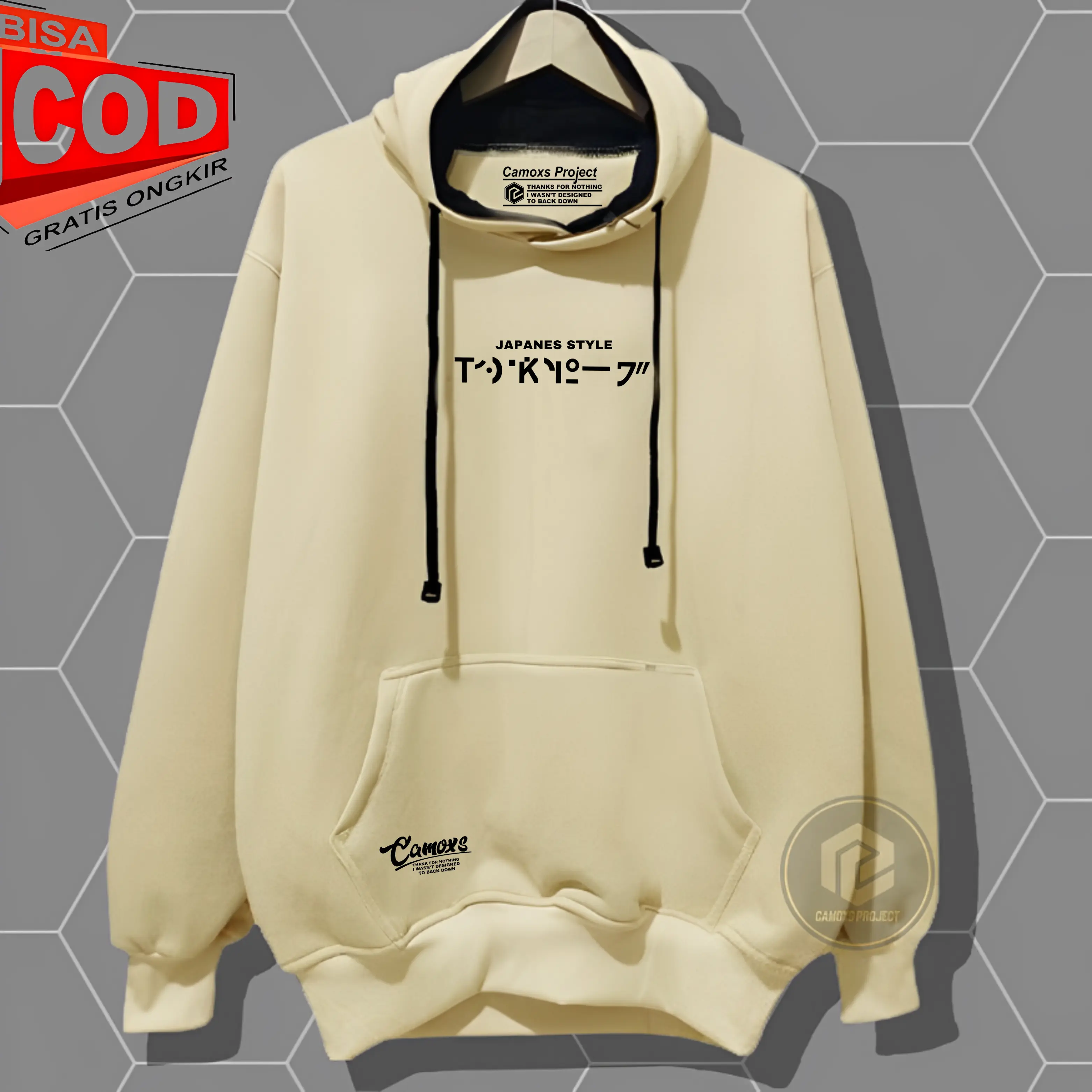 Hoodie Distro Pria Wanita Warna Cream Tulisan Tokyo Japan Jumper Premium Bahan Fleece Tebal Sweater Cowok Cewek Oversize Hodie Suiter Terlaris Dan Terpopuler Hudi Switter Zipper Keren Tangan