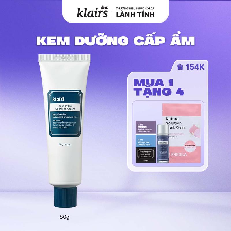 [M] Kem dưỡng da cấp ẩm Dear, Klairs Rich Moist Soothing Cream 80g