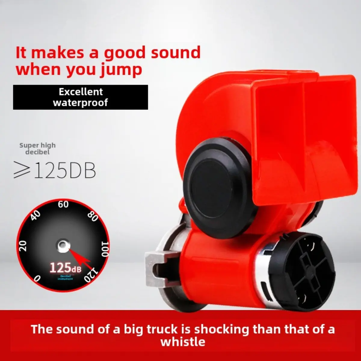 12V 136dB Compact Snail Air Horn Waterproof Design Durable High-Intensity Sound Universal Fit for Car Truck Motorcycle with Air Pump Kit