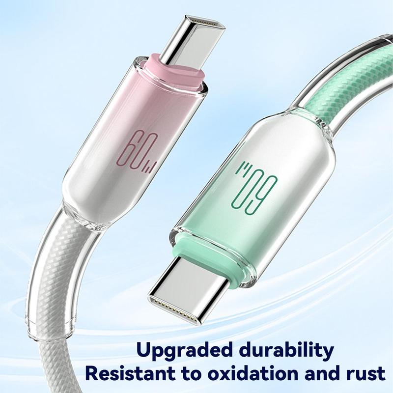 Product Introduction of 60W Type-C Fast Charging Data Cable, 1 Count Multipurpose Phone Charging Cable, Phone Accessories Compatible with Apple Samsung Huawei Xiaomi Vivo OPPO, Electronic 4