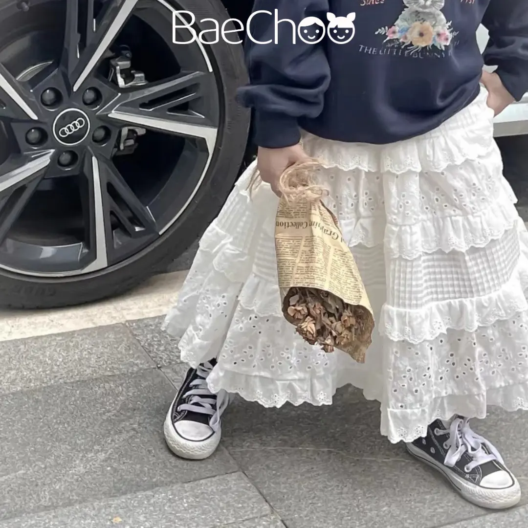 Chân váy tầng trắng tiểu thư Baechoo cho bé gái từ 2-7 tuổi (11-13kg), phong cách Hàn quốc