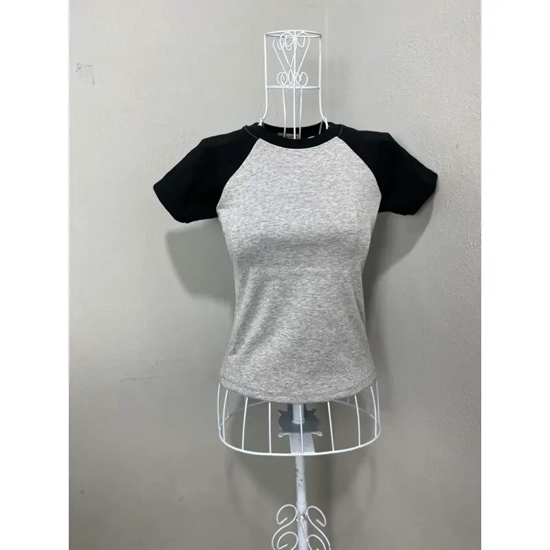 Áo Thun Nữ Baby Tee Trơn PHỐI MÀU Chất Thun Gân Co Dãn Ôm Body Cổ Tròn Tay Ngắn Top Women