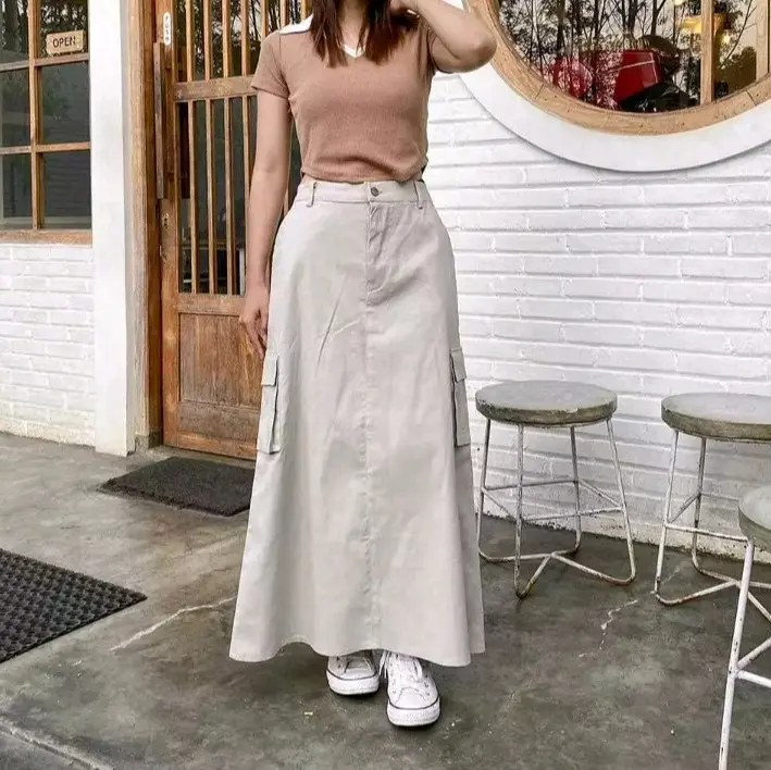 NEW ARIVAL!! ROK CARGO WANITA PANJANG / ROK KOREAN STYLE / ROK KARGO WANITA JUMBO