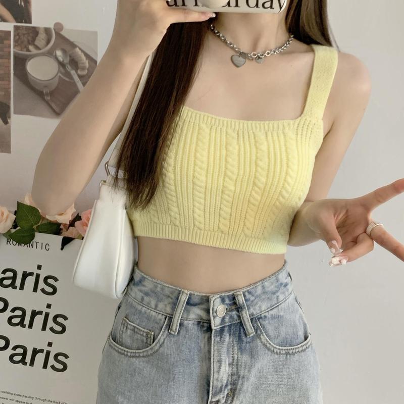 A001- Áo croptop nữ - Áo hai dây bản to phối đồ siêu xinh 4