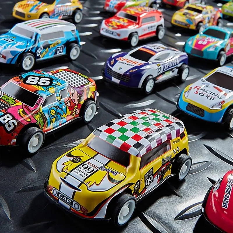 Random Color Pull Back Car Toy, 1 Box Model Car Toy with Storage Box, Model & Toy Vehicles for Boys & Girls 6
