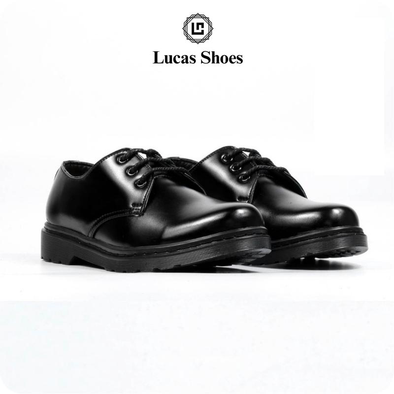  Giày Da Nam Nữ 1461 All Black Giày Da Trơn Full Đen - Lucas Shoes 