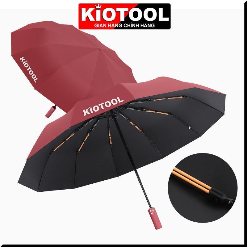 Ô gấp gọn tự động Kiotool 12 nan kép, ô dù che mưa nắng mini chống tia UV tự động đóng mở nhỏ gọn