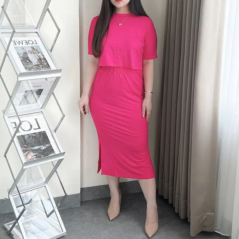 Yoonah Set | One Set Skirt | Setelan Wanita Rok Belah Samping | Maimon Grosir Baju Fit 1