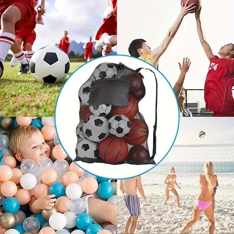 Product Introduction of Large Capacity Ball Storage Bag, 1 Count Portable Mesh Ball Bag with Drawstring, Ball Storage Bag for Football, Basketball, Tennis, Volleyball, Sports Accessories 6