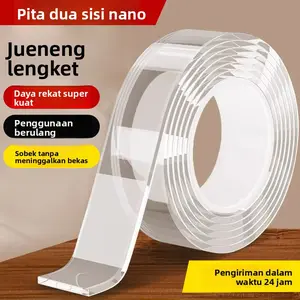 Pita Nano Stiker Perekat Ajaib Tanpa Jejak Perekat Transparan Viskositas Tinggi Perekat Akrilik Dua Sisi