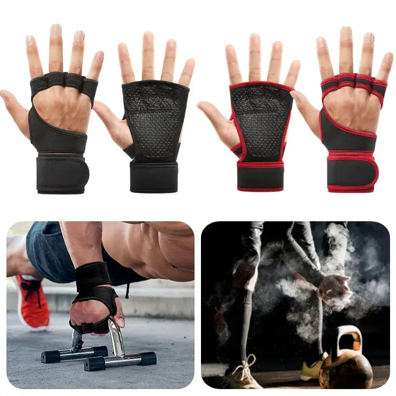 Găng Tay Tập Tạ, Hở Ngón Tay, Dành Cho Nam Và Nữ, Thể Dục Và Thể Thao, Bảo Vệ Cổ Tay Và Lòng Bàn Tay, Chống Trượt, Thích Hợp Cho Phòng Tập Gym Thể Dục Và Đạp Xe, Màu Đen