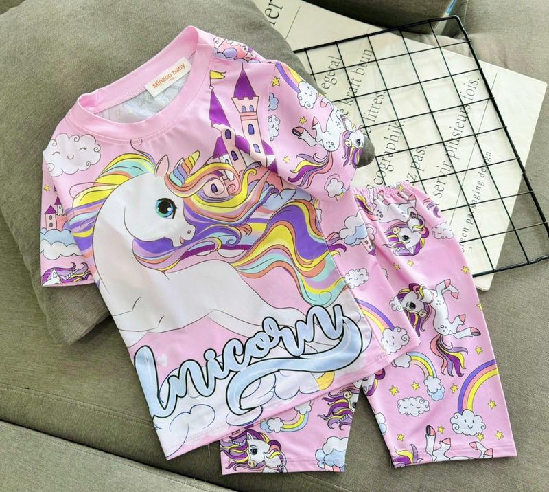  8-20kg Bộ quần áo bé gái chất thun lạnh thái dệt thông hơi mỏng nhẹ mát thoáng khí cho bé nhỏ mặc ở nhà 