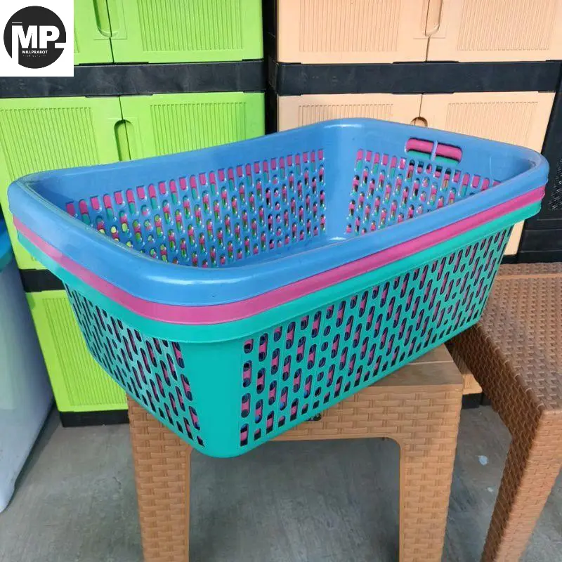 KERANJANG PAKAIAN/KERANJANG KPSM/KERANJANG POPOK BAYI Biru Hijau Pink