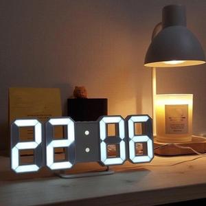 Reloj de Pared Digital LED, 1 unidad Alarm clock con alimentación USB con 3 modos de visualización, Reloj Decorativo de Luz Nocturna para Cocina Dormitorio Oficina