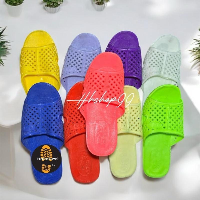 Fom nữ nam không đi được MỎNG Combo 5 đôi dép tổ ong lỗ đi trong nhà cao su Slipper nhựa size 42-46 tương đương 36-40 đỏ cam xanh lá xanh dương - DéP da già y DéP màu neon
