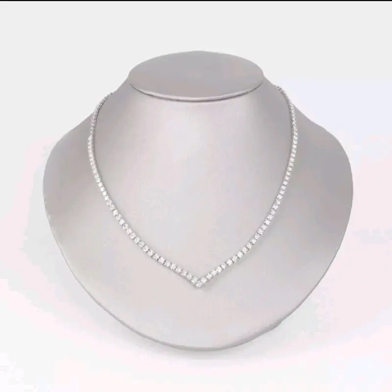 Clue Xuping - Aksesoris Kalung Wanita Setengah Permata Stainless  N05092224 Perhiasan Silver Titanium 8