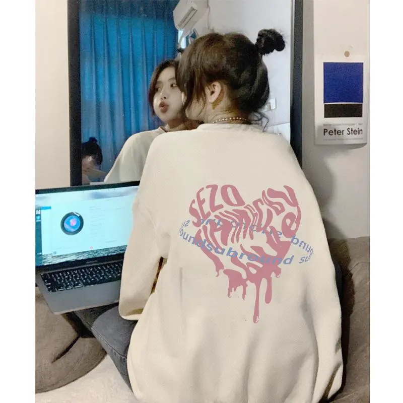Sweater Oversize Pink Love | Sweater Hitam A0518