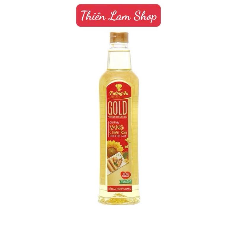 Dầu ăn Tường An - Dầu ăn thượng hạng Gold - Chiên rán nhiệt độ cao - Chai 1L