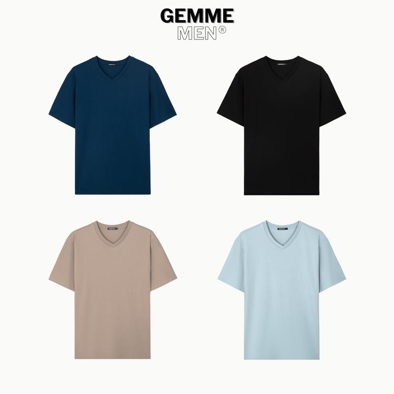 Áo thun cổ tim big size 100% Cotton interlock 250gsm GEMME MEN 55 - 150kg chuẩn form Unisex 1