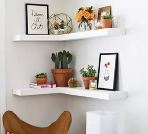 PALING MURAH/RAK AMBALAN DINDING SUDUT  SERBAGUNA LETER L/ 1&2 SUSUN UKURAN P 40 DAN 20xL10xP2cm Besi Bunga hemat ruang kebutuhan rumah