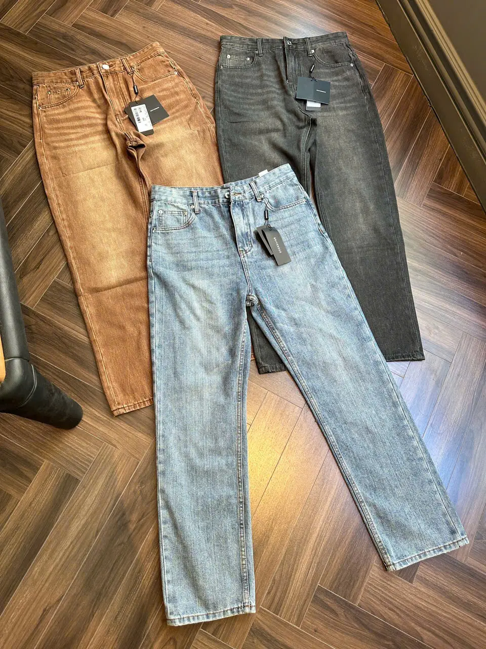 Jean Briverous bò suông denim cao cấp Quần