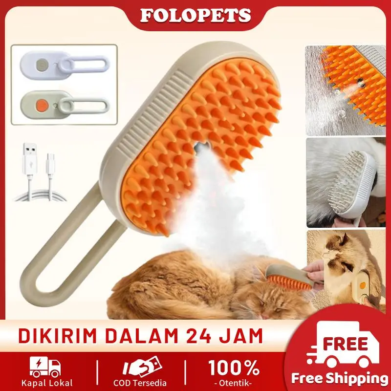 FOLOPETS 【DISKON 20% SEMUA PRODUK】Sikat Semprot 3in1 - Anti Bulu Terbang & Pijat Antibakteri