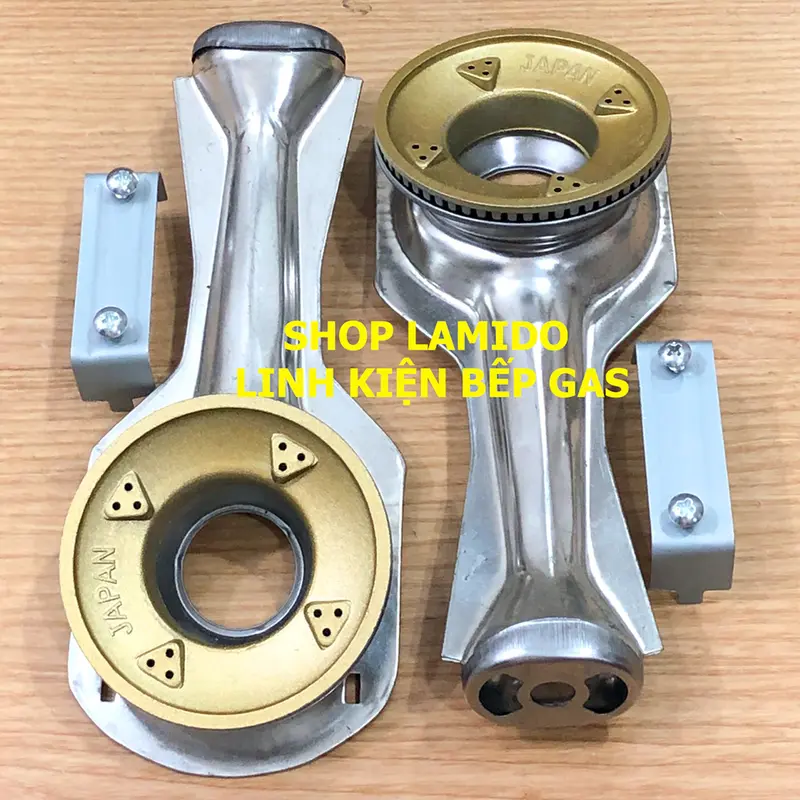 COMBO 2 Bộ Họng đầu đốt bếp gas FUJISHI, Ống điếu + Mâm chia lửa Sen NHÔM N78-S1 JAPAN - ( Có Kèm Bass gắn + Vít) - [ Phụ kiện bếp ga, linh kiện thay thế bếp đôi, đơn ] 0