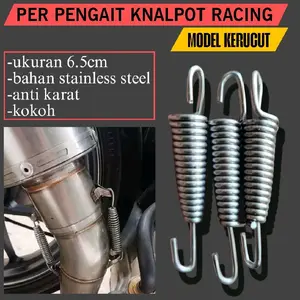 Per Pengait Knalpot Racing Model Kerucut Ukuran 6.5cm Bahan Stainless Steel Anti Karat Kokoh Motorcycle Silincer