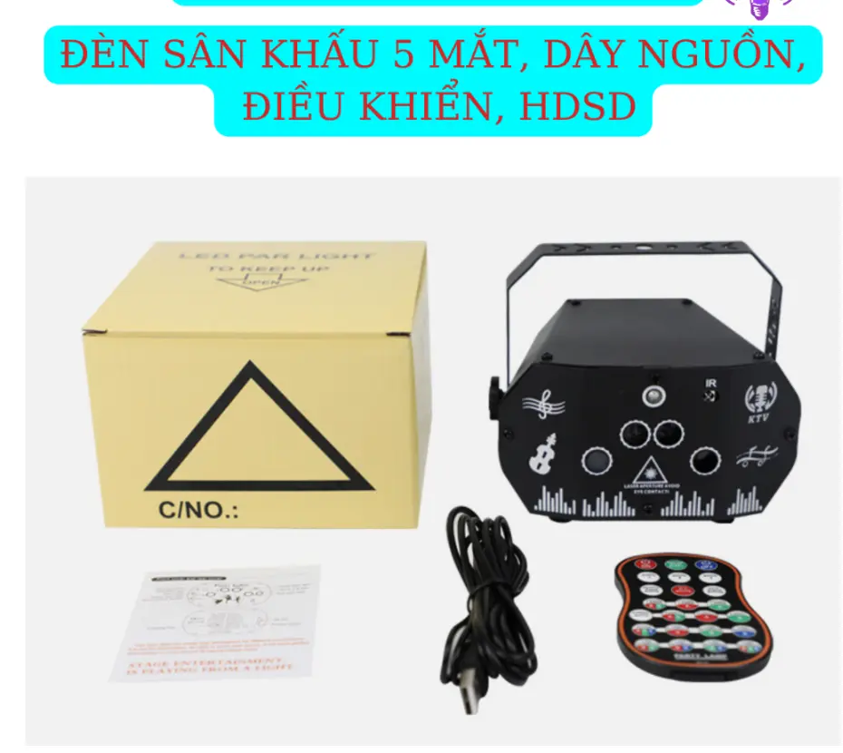 Đèn Laser Nháy Theo Nhạc, Laze 5 Mắt Bay Phòng Sân Khấu