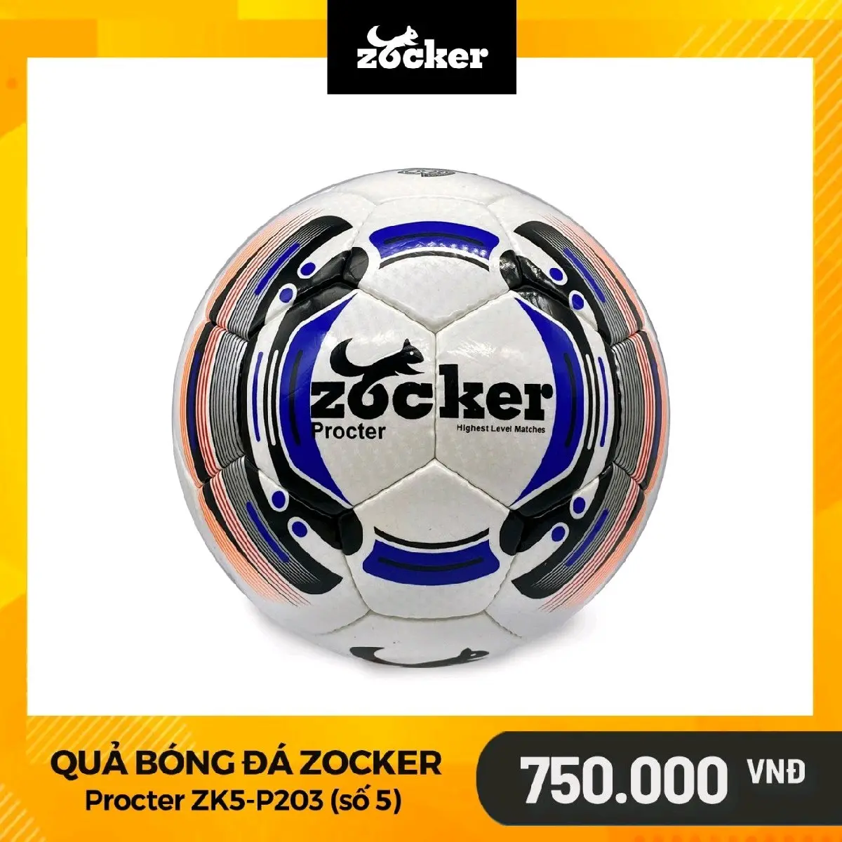 Quả bóng Zocker Procter chính hãng ZK5-P203, Procter Pro sân cỏ tự nhiên, sân cỏ nhân tạo , Da PU cao cấp đạt chuẩn FIFA QUALITY kèm Kim Bơm, Túi Đựng, Bơm Mini