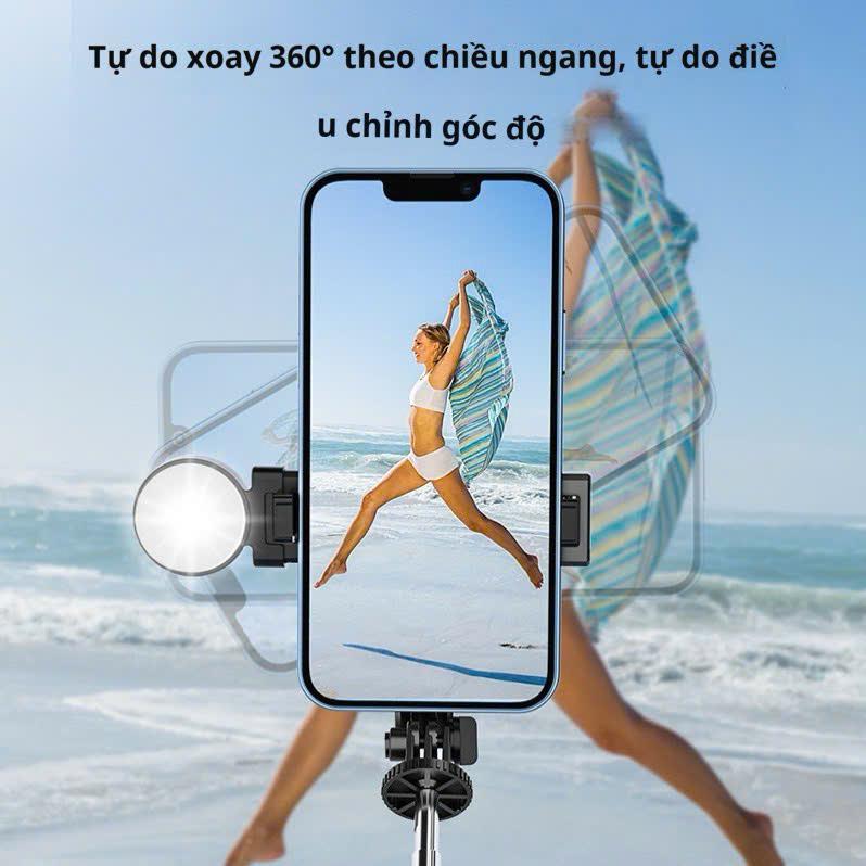 Gậy chụp hình Selfie B11s đa năng phụ kiện gồm đèn led trợ sáng nút remote bluetooth điều khiển chụp ảnh xa 10m 3
