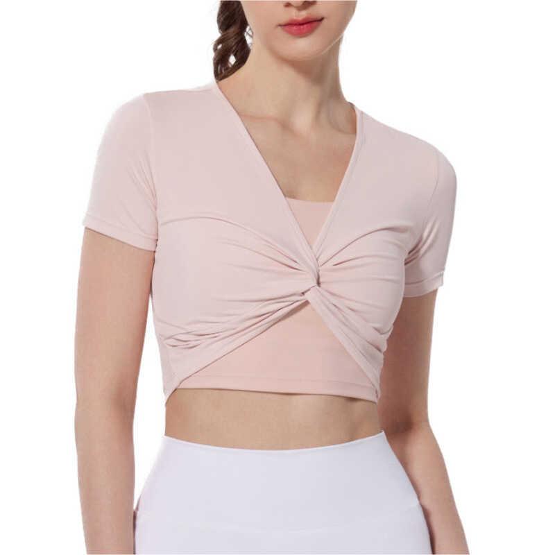 Áo Crop Top Thể Thao Yoga, Thiết Kế Xoắn, Nhanh Khô, Thích Hợp Khiêu Vũ Và Pilates, Mặc Nam Sport Thun Đồng 1