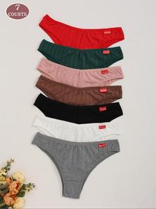 Women's Solid Color Panty, Soft Comfy Breathable  Knicker for Daily Wear, Underwear for All Seasons