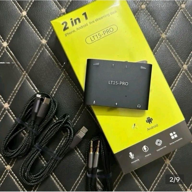 Bản mới nhất 2024 Box livestream STEREO LT15 PRO dùng được cả Type C và ip đầy đủ dây kết nối bảo hành 1 năm