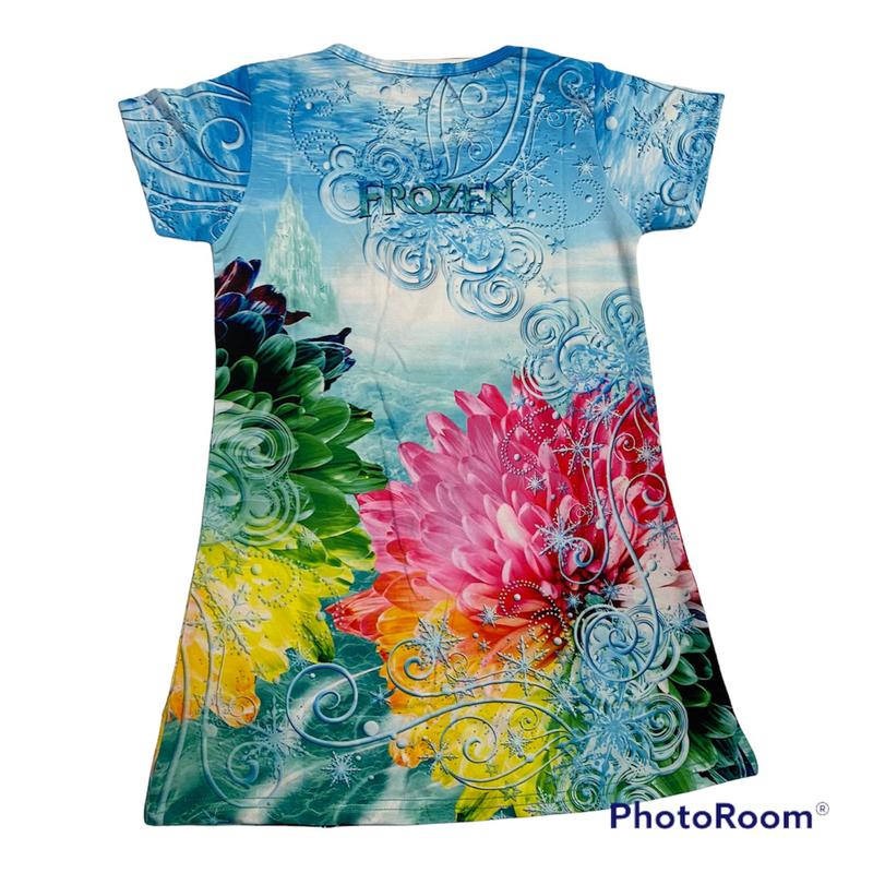Dress anak printing daster anak perempuan motif elsa 4