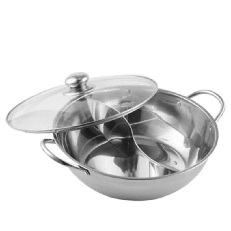Product Introduction of Nồi lẩu inox 2 ngăn nắp kính SZ: 30CM và 32CM 3