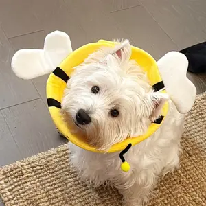 Pelindung Leher Hewan Adjustable Kerah Cute Cone Elizabeth Anti Lick Bite Untuk Anjing Kucing Nyaman Pemulihan Luka