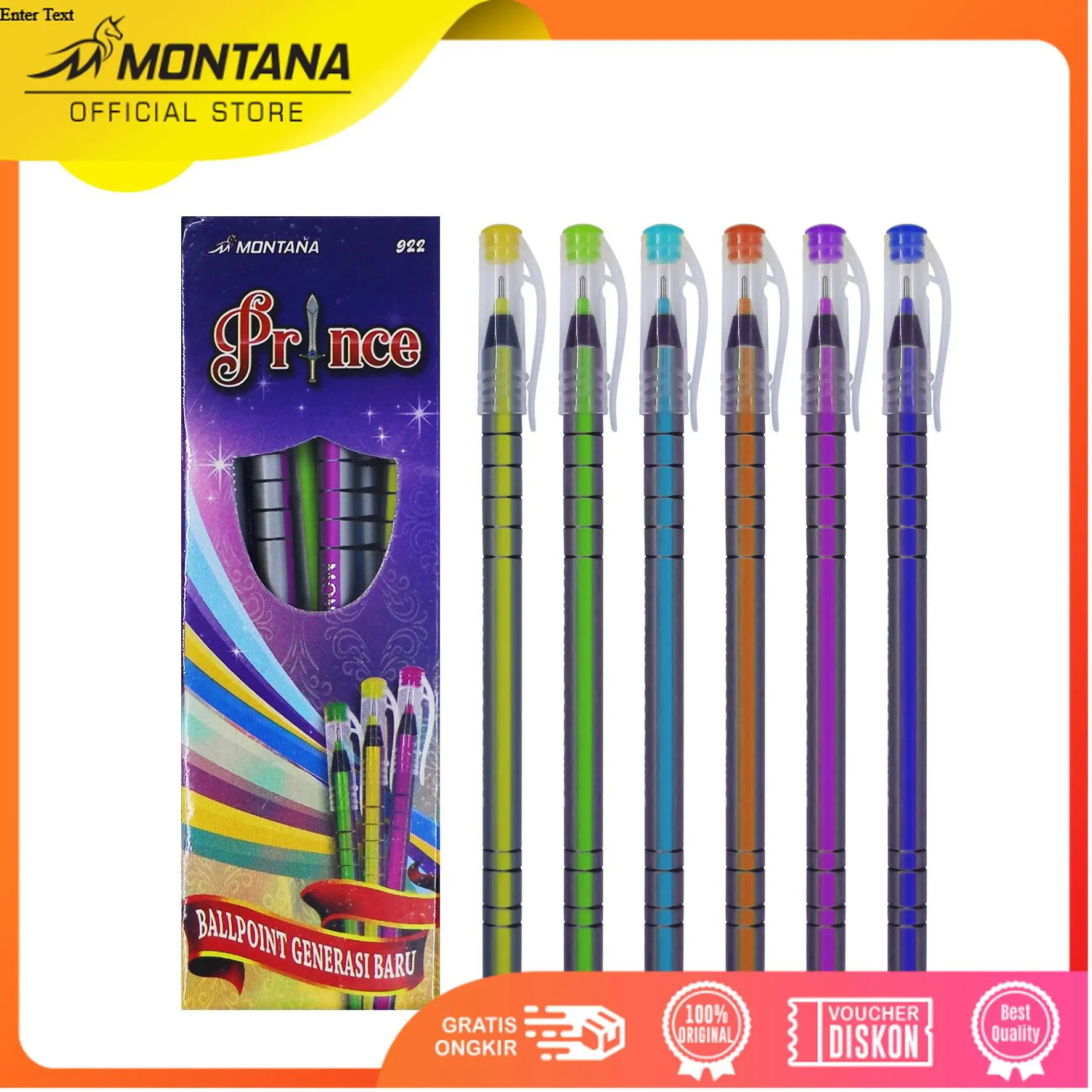 MONTANA Pulpen Pena 0.7mm Fine tip Ballpoint Alat Tulis Ulir 922-Prince/Lusin